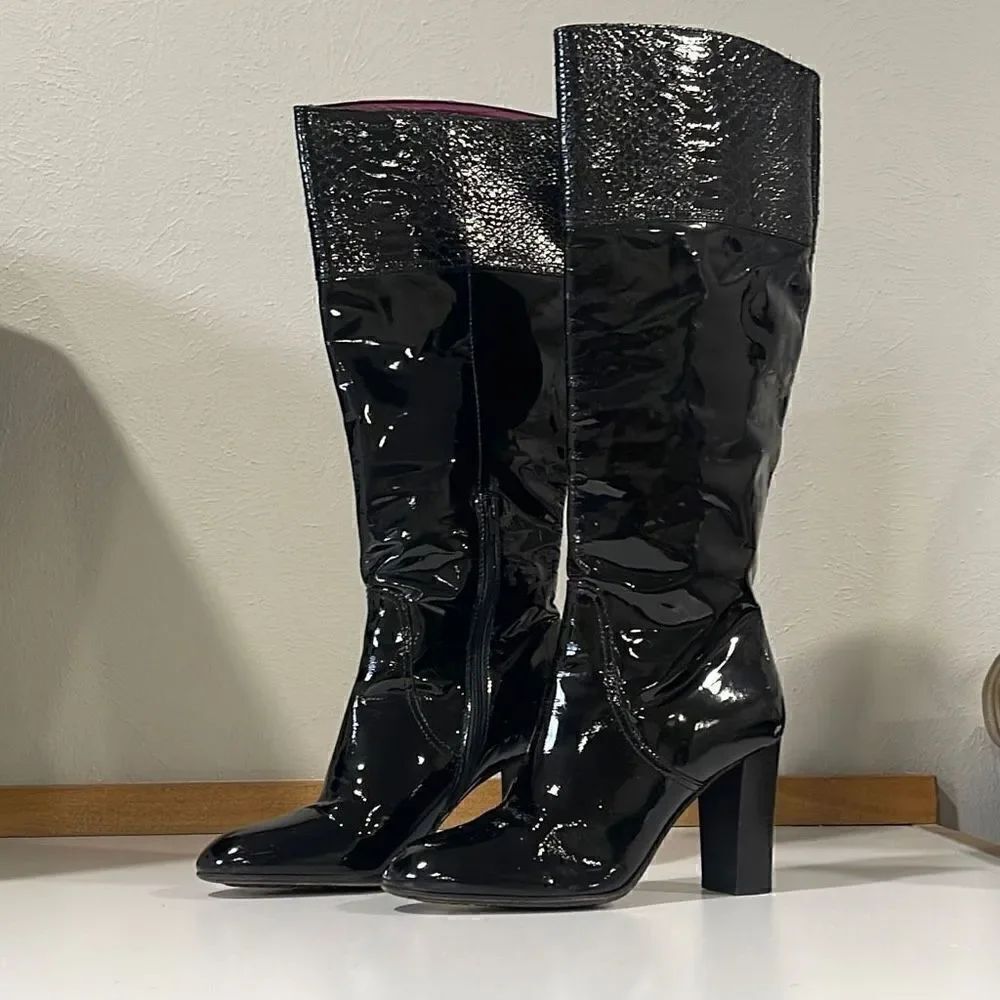 COACH PATENT LEATHER BOOTS SIZE 8.5